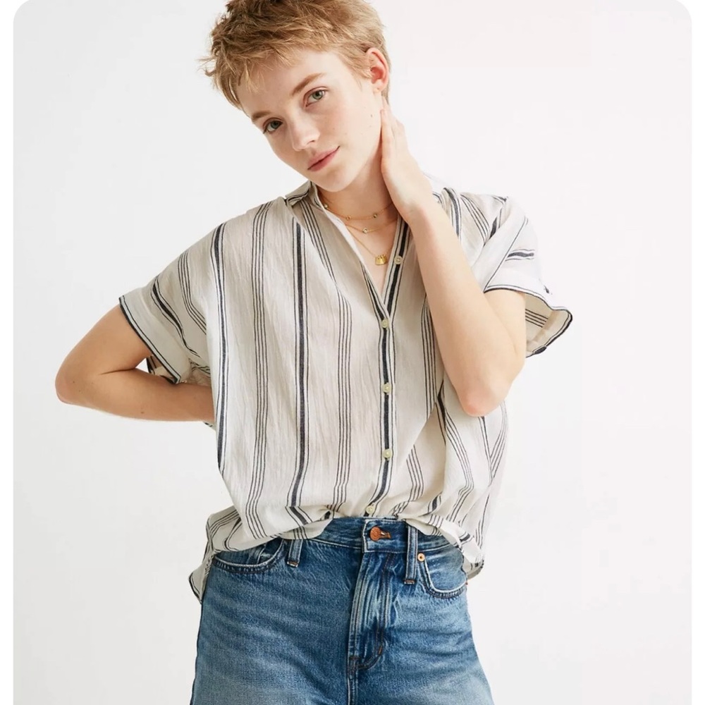 Madewell Central Shirt XS in Parkdale Stripe
